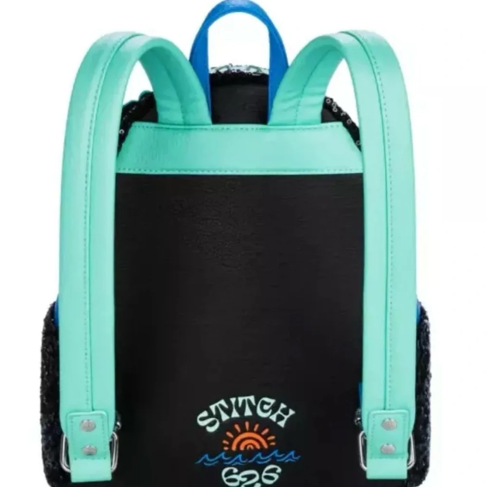Loungefly Disney Parks Stitch Flower Sequin 626 Day Mini Backpack New with Tags - Picture 2 of 4